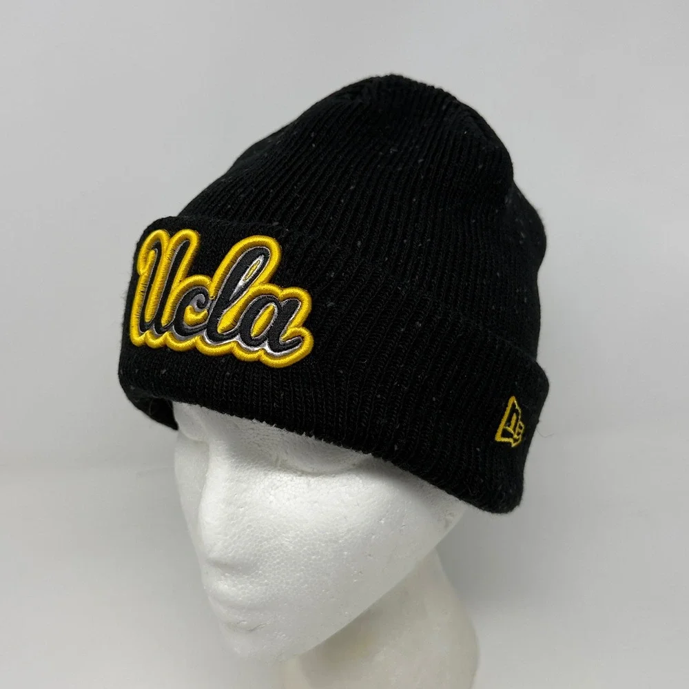 UCLA Bruins Black Knit‎ Beanie Hat New Era Embroidered Logo Wool Blend